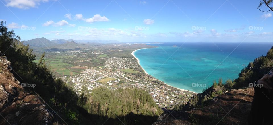 Windward Oahu. Aerial view of best beach in the U.S. 