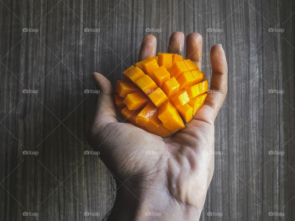 Freshly cut Mango