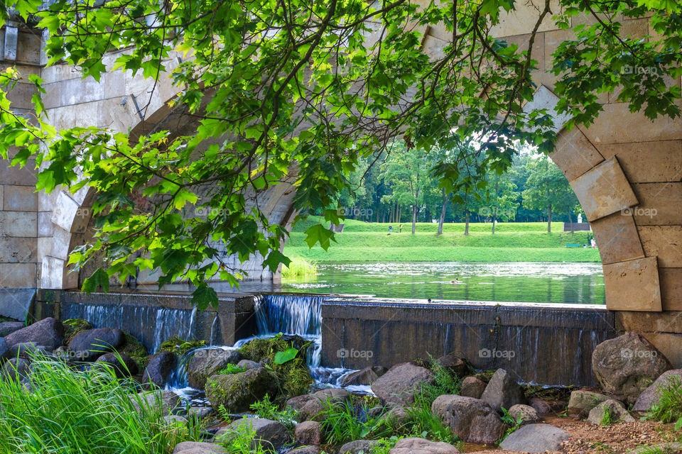 view through a natural arch