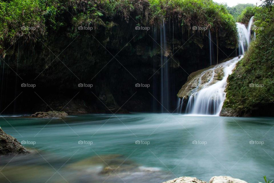 A gorgeous waterfall in Semuc Champey, Guatemala.