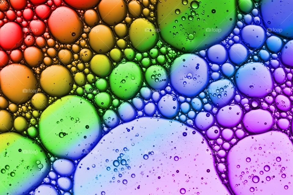 Abstract background of multicolored bubbles