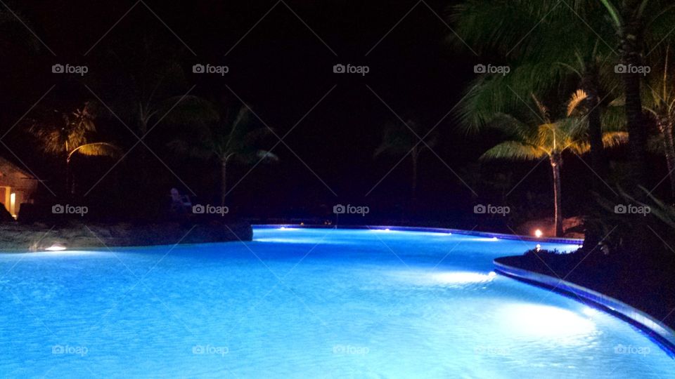 night time pool