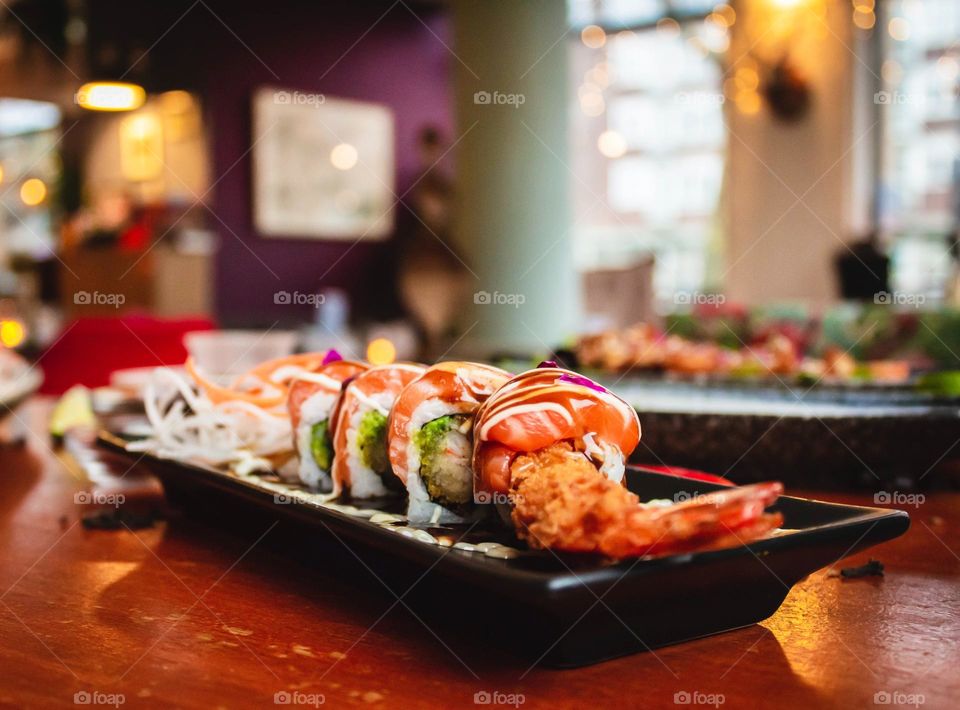 Delicious Japanese sea food sushi meals