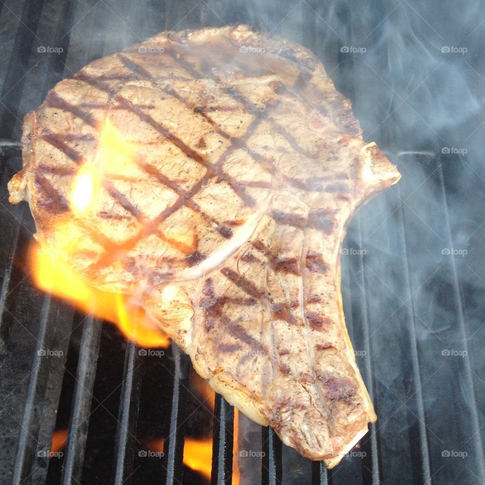 Steak On A Hot Grill