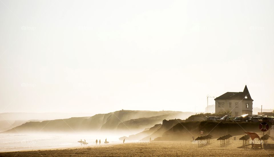 beach by golden hour