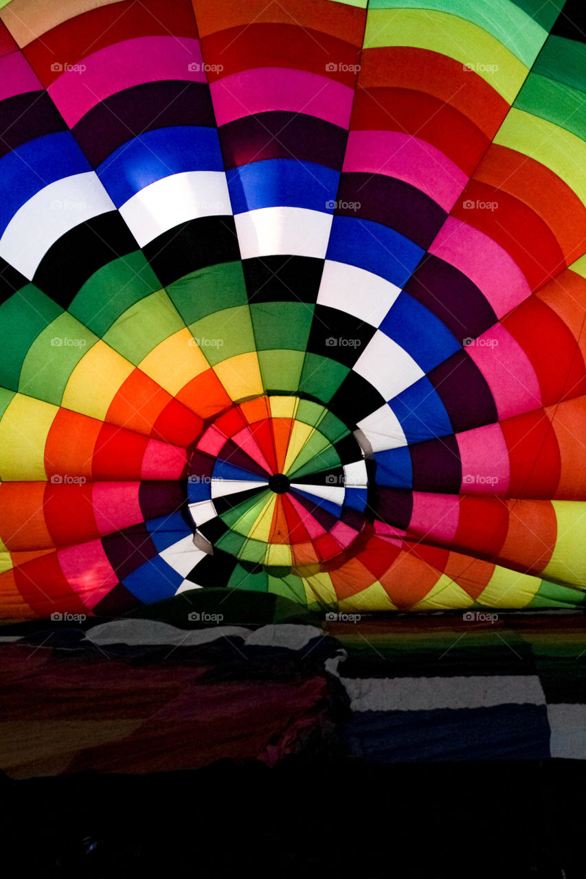 The inside of a hot air balloon during the international balloon fiesta