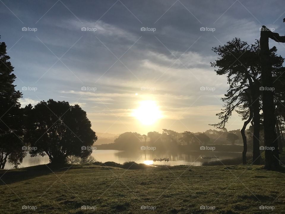 Morning sun at Lake Merced