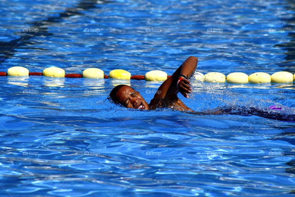 a swimmer in a swimming pool