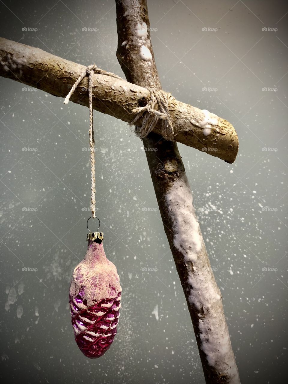 improvised Christmas decoration at work