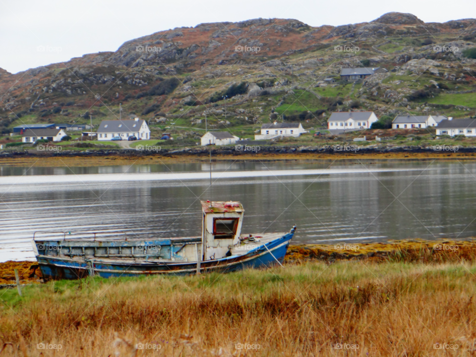 Boat. Boat rusting on the beach in Ireland
