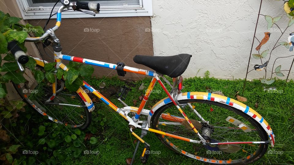 multi-colored bicycle