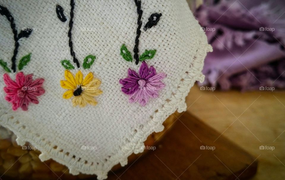 Embroidered Flower Napkins