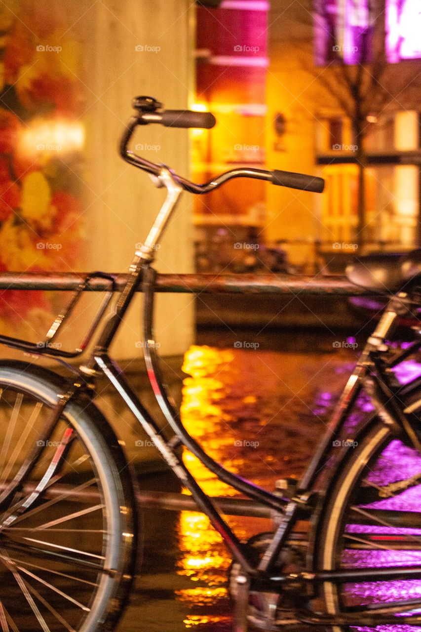 A lonely bicycle in Amsterdam.