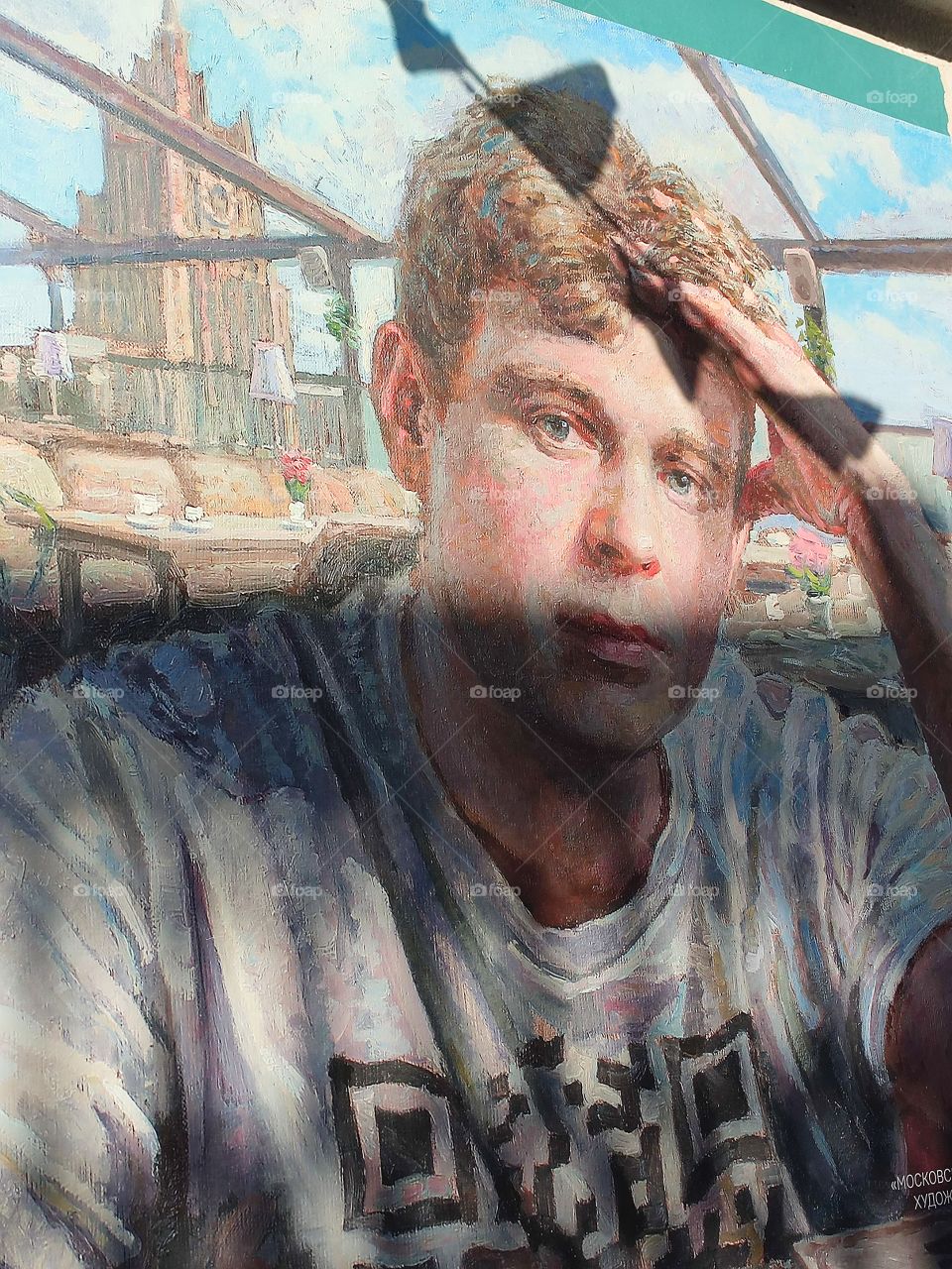 Urban art.  Graffiti.  Portrait of Sergei Yesenin.  The name of the graffiti: "Moscow Mischievous Reveler"