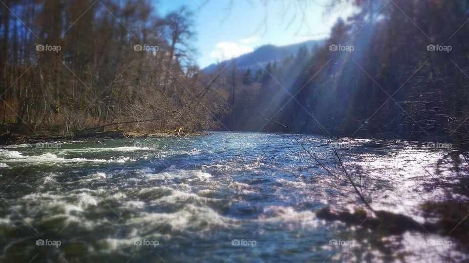 Sunrise reflected on a river