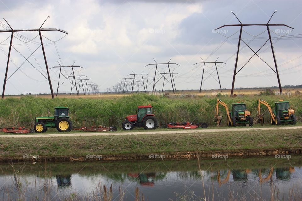 Tractors and power lines
