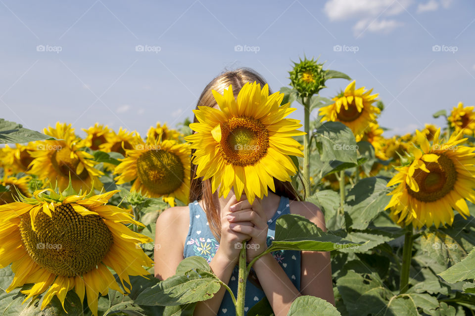 Sunflower girl. Moods of summer.