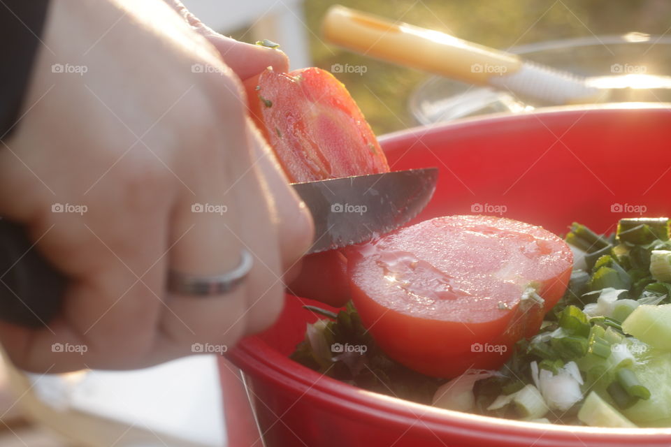 Making a salad