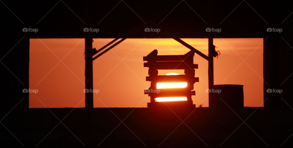 Sun climbing up the steps