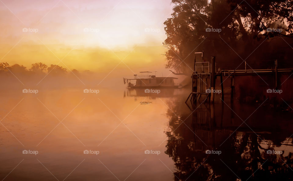 Misty River Sunrise
