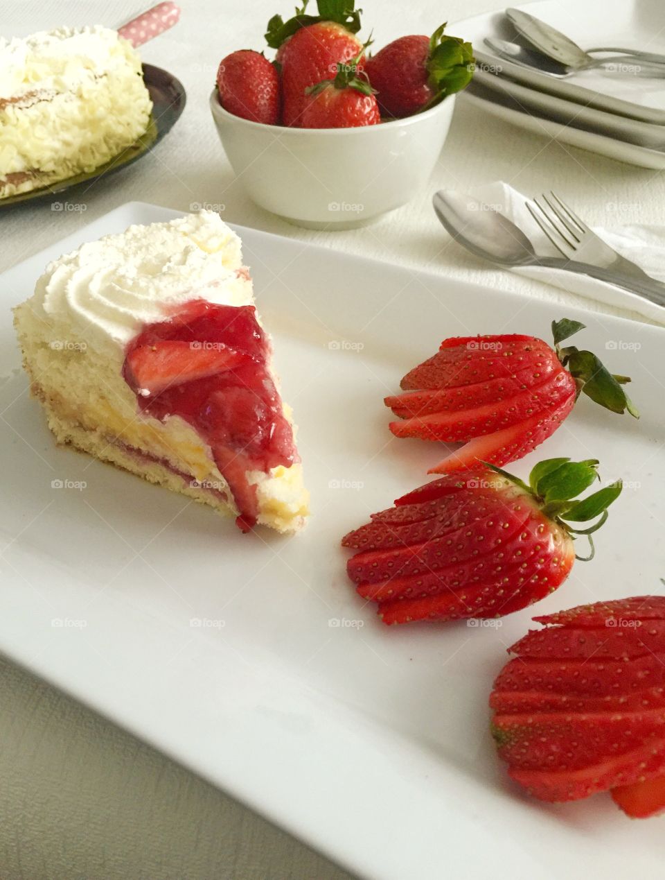 Fresh strawberry gateau 