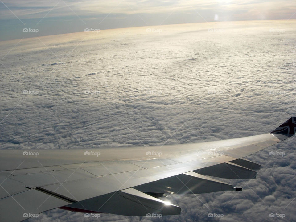 Daybreak above the clouds in winter