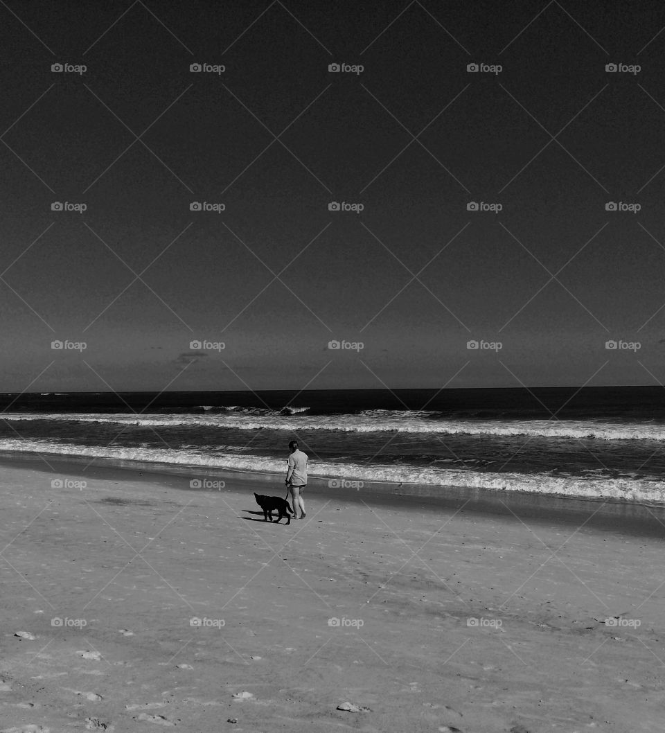 Walking Dog at the Beach