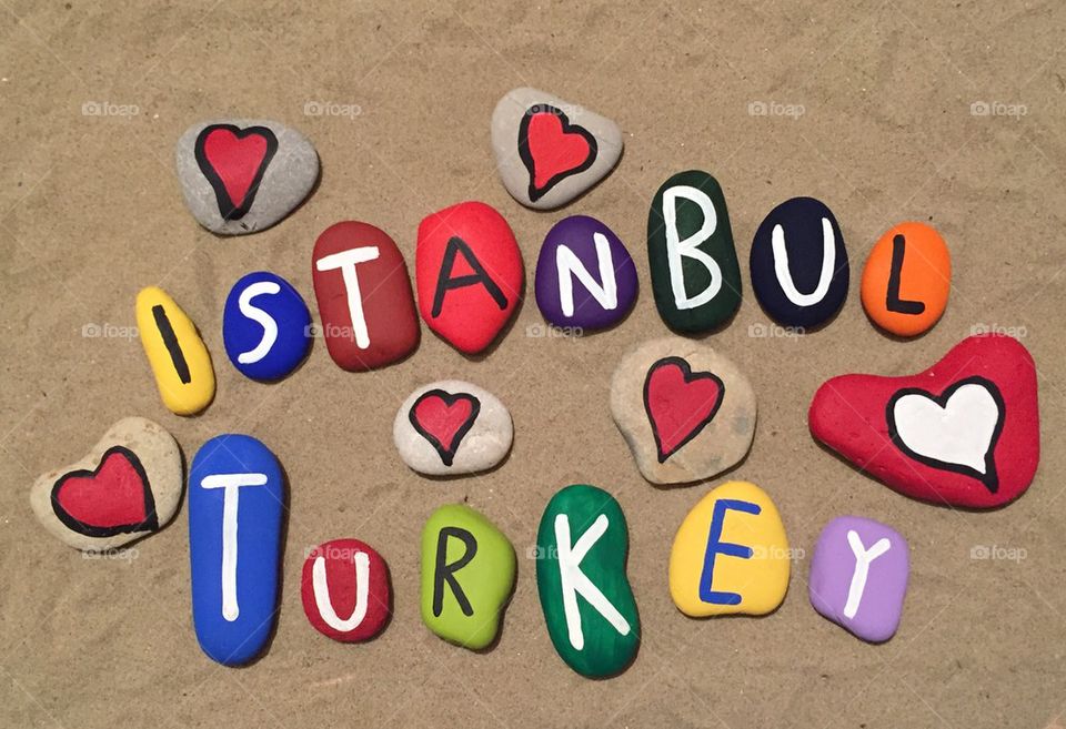 Istanbul, Turkey, colored stones souvenir