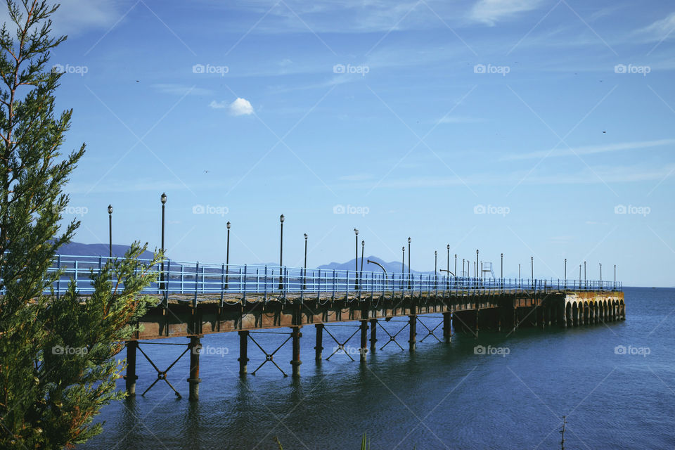 Scenic view of pier in sea
