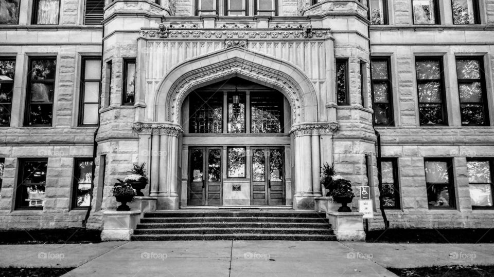 Black and White Historic Courthouse