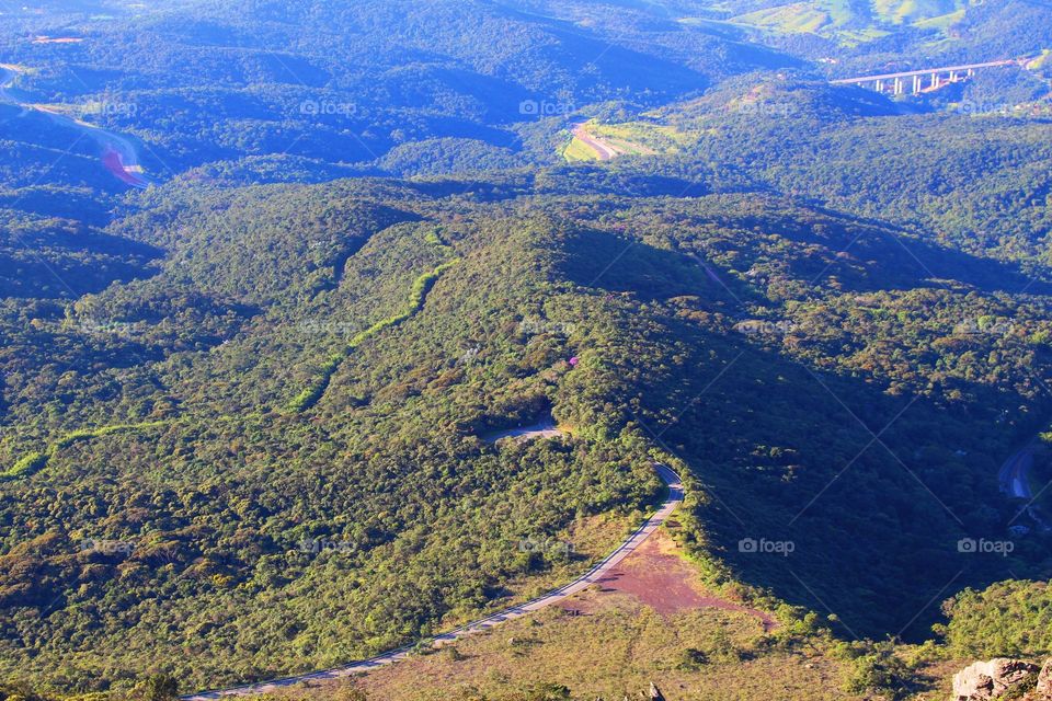 Road between the mountains in Brazil