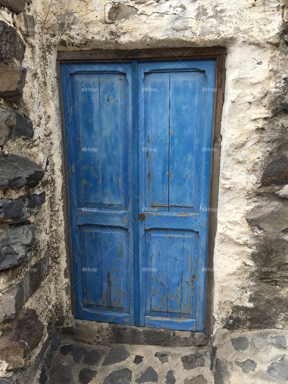 Blue closed door