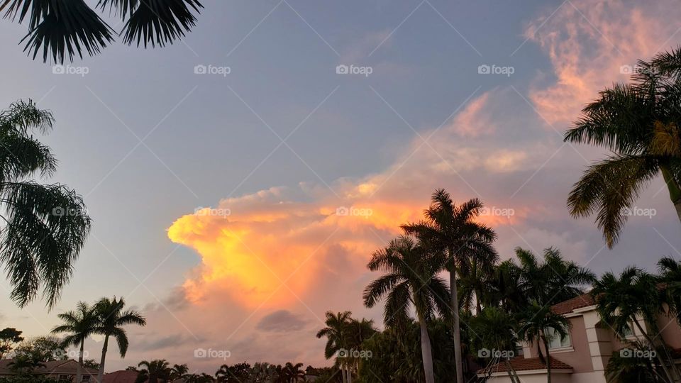 tropical sunset clouds