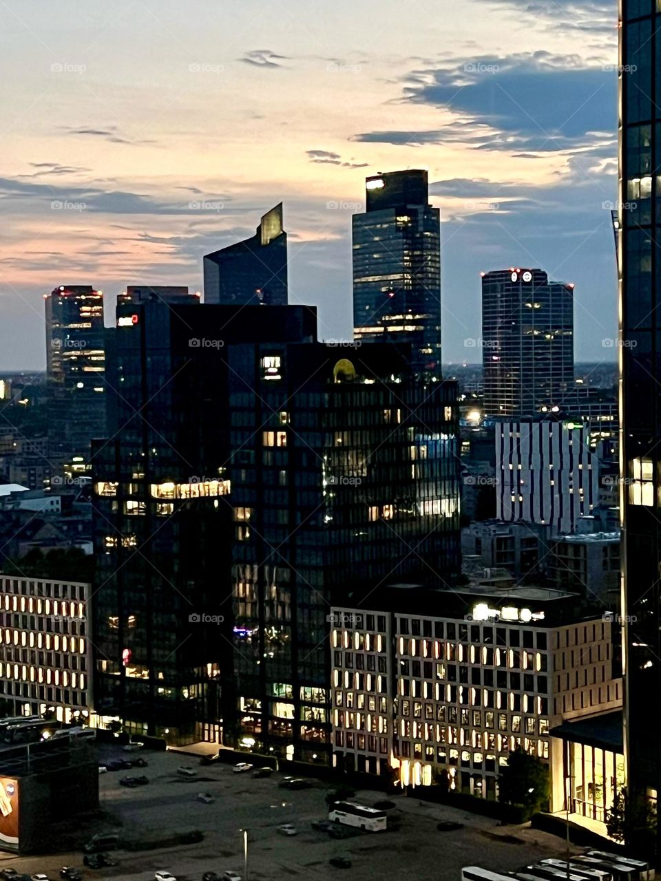 Cozy atmosphere in the center of Warsaw in the evening