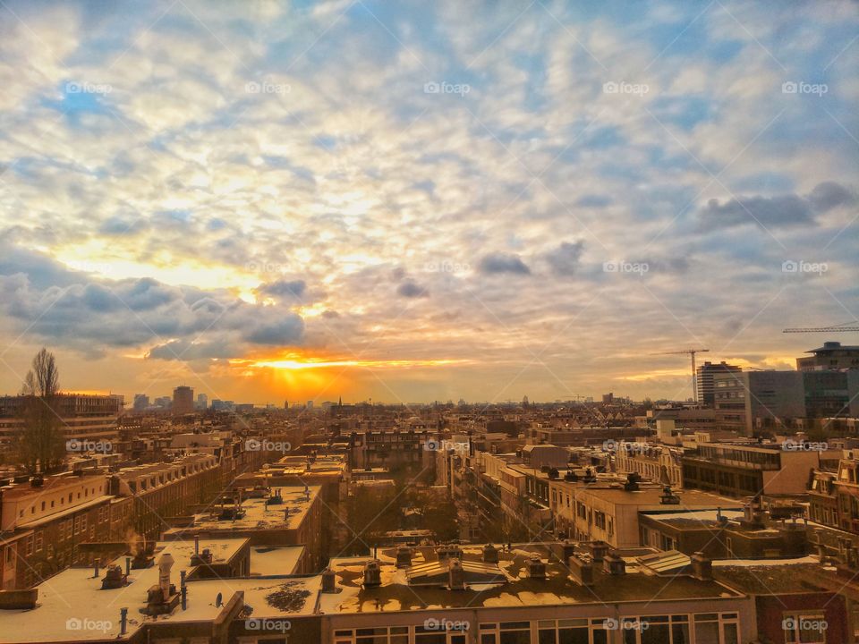 Birdseye view of Amsterdam