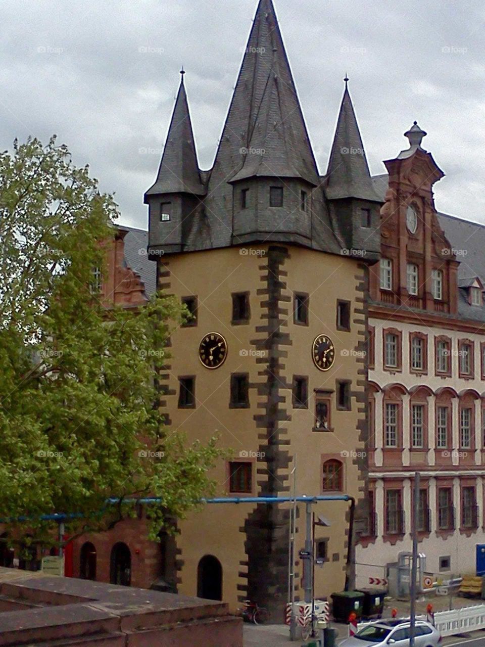 Clock tower in Frankfurt