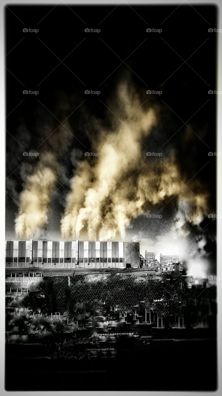 Dark, Sky, City, Nature, Smoke