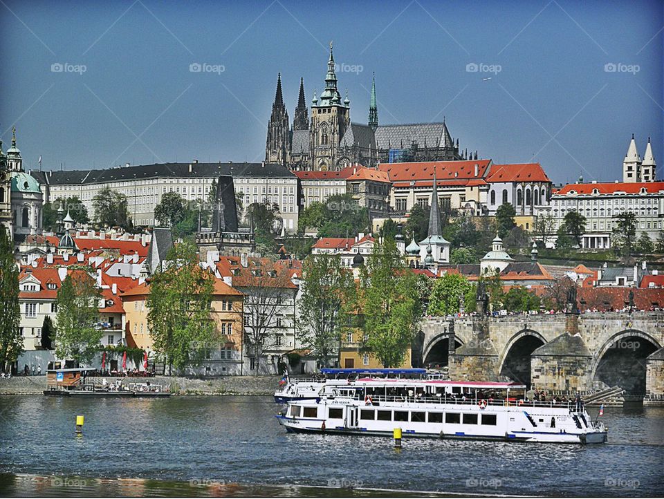 St Vitus Cathedral from River Vltava