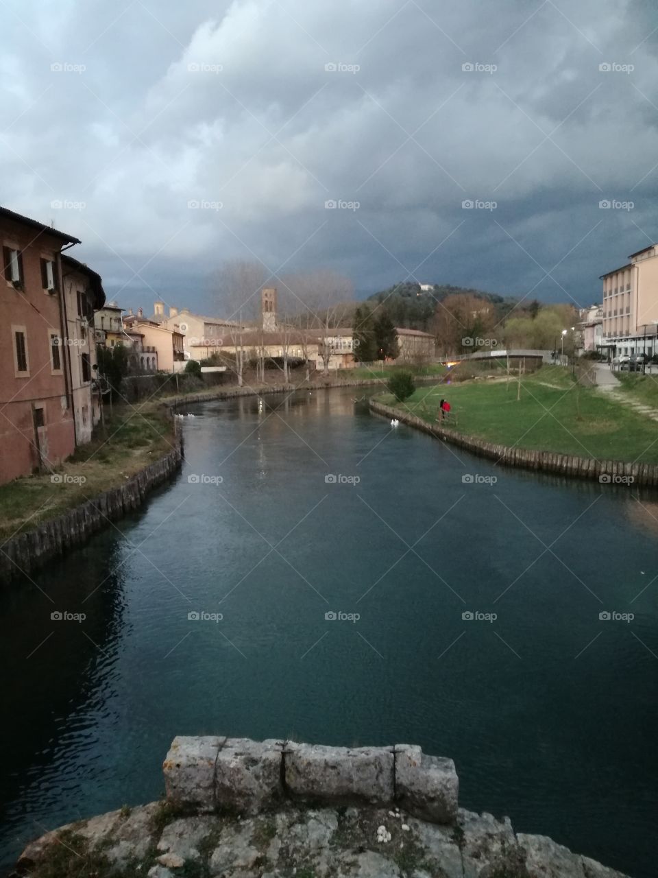 The ancient Roman bridge on the Velino river. Rieti