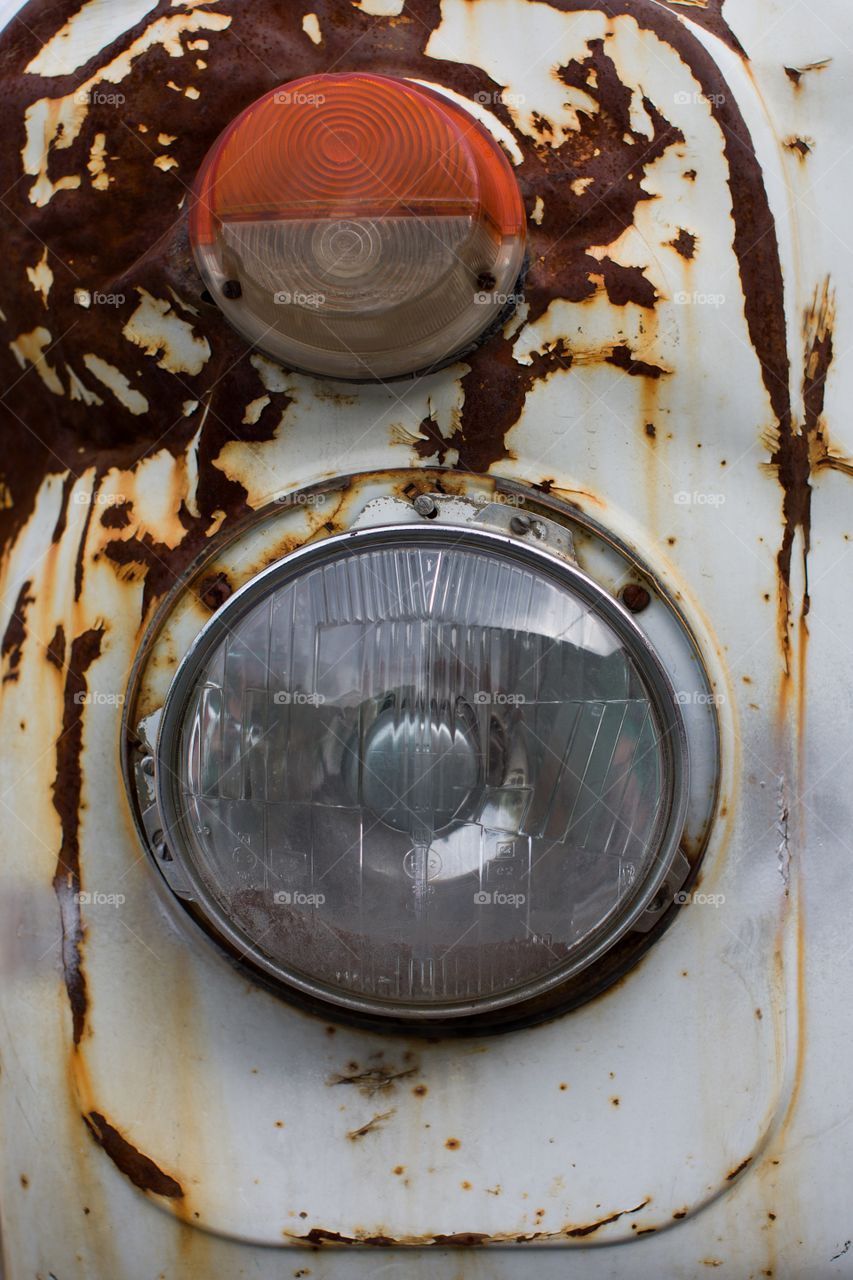 Old car headlight
