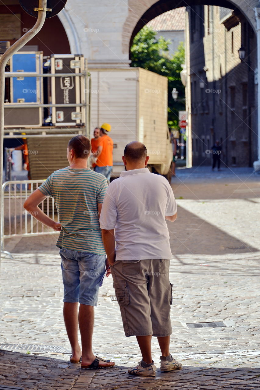 two friends walking