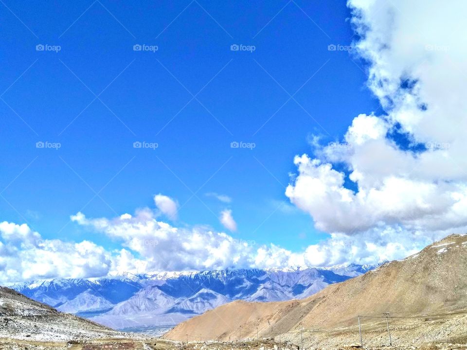 Scenic view of snow capped mountains in sonmarg
