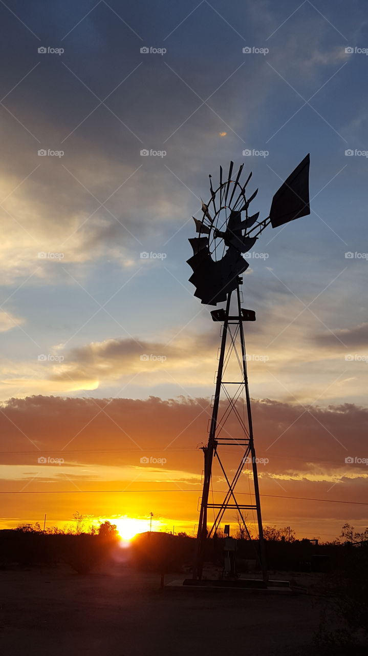windmill at daybreak