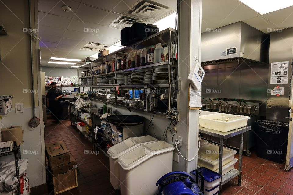 Inside kitchen of the restaurant 