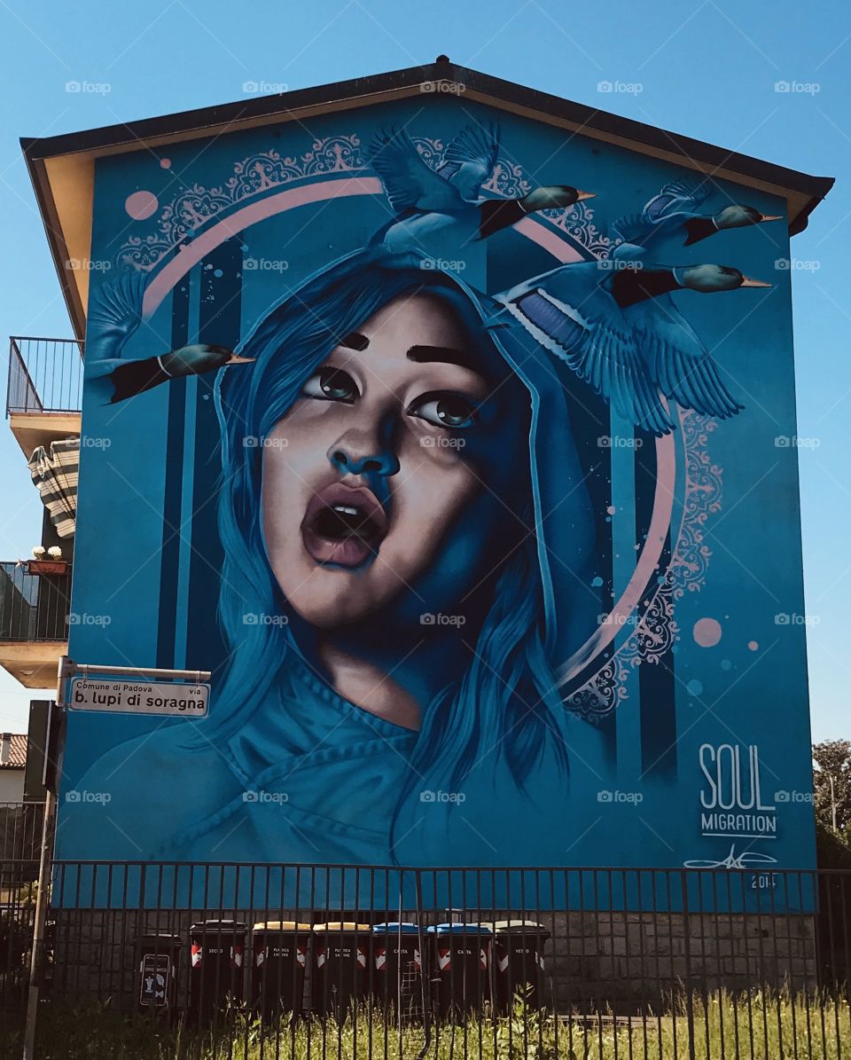 Graffiti on the side of a house