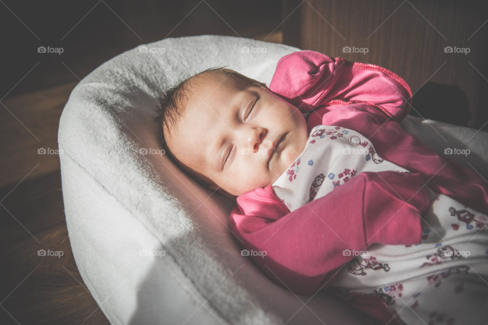 Close-up of sleeping baby girl