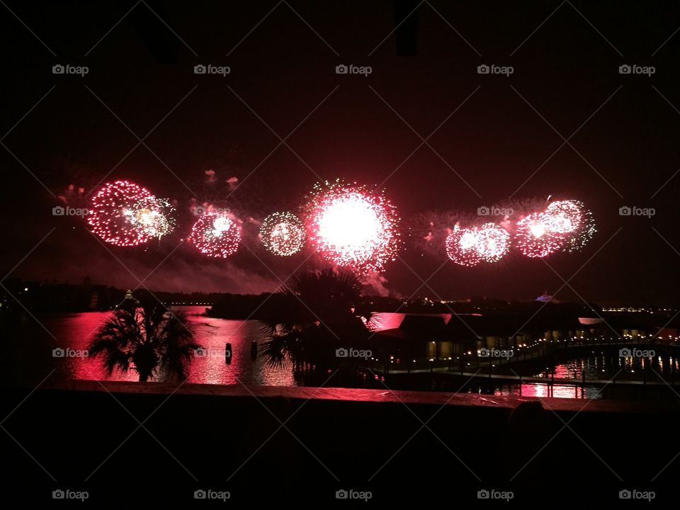 Magic Kingdom Fireworks View From Polynesian