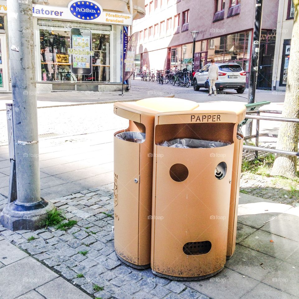 recycling waste bin sweden