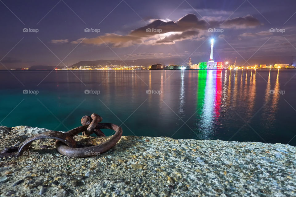 Italian flag in the Strait of Messina