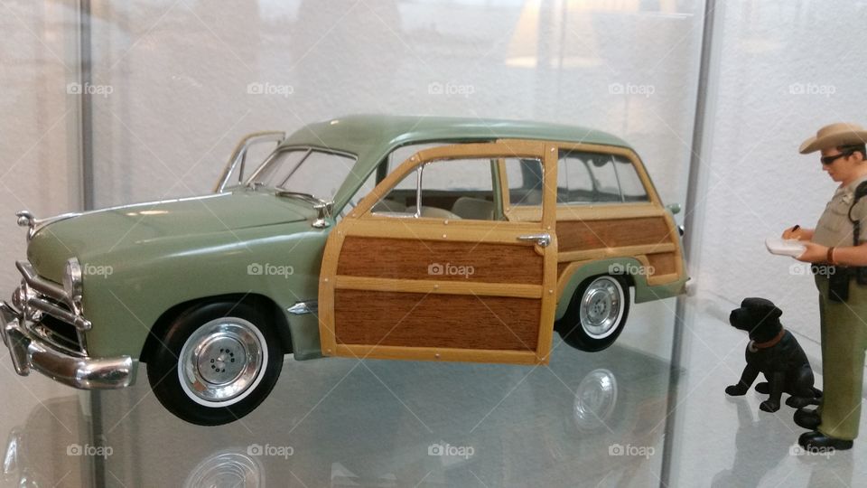 1949 Ford Station Wagon (Woody). Woody Wagon getting ticket!